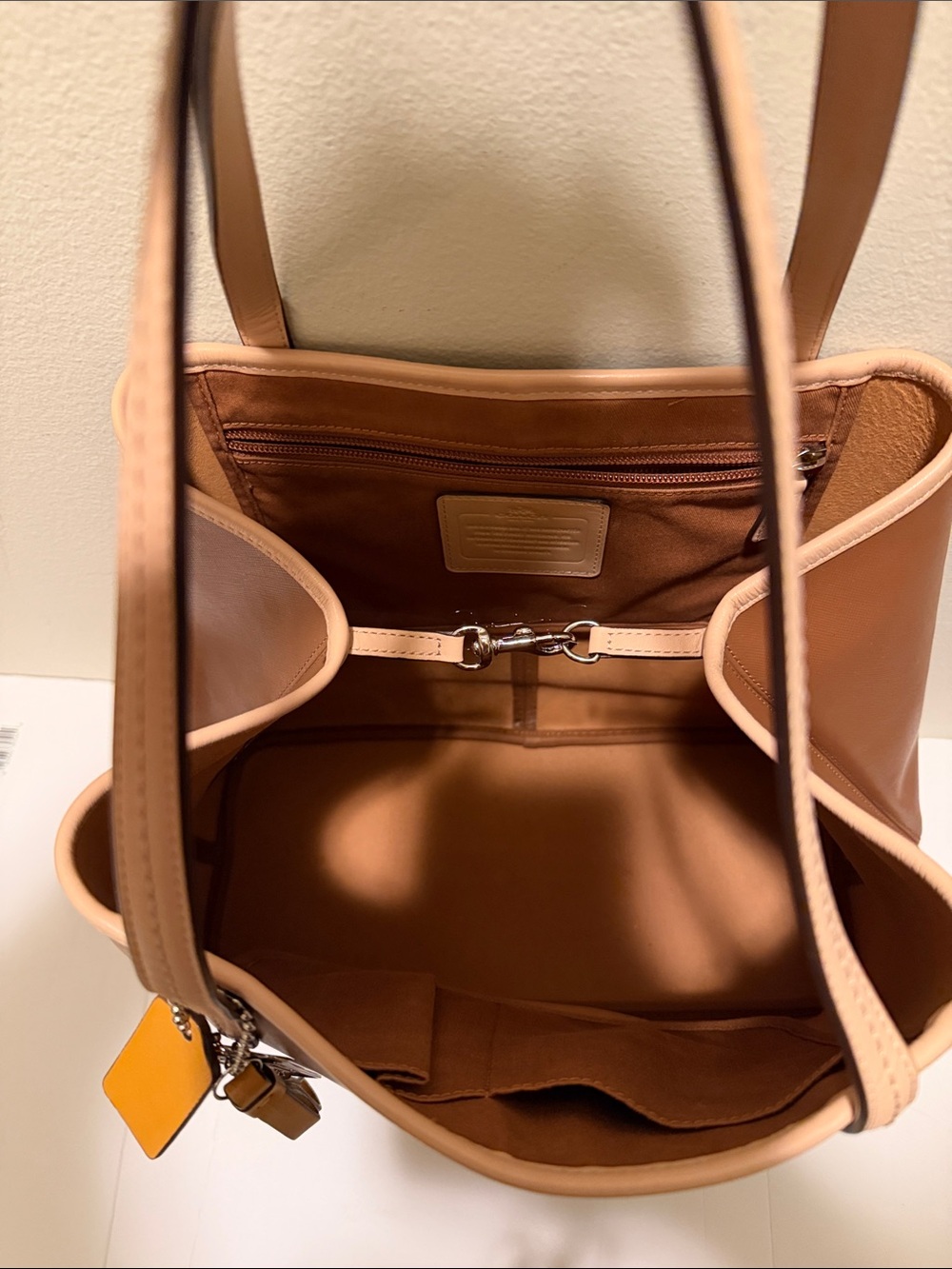 Coach Metro Horse Carriage Brown Leather Tote with Logo - Picture 9 of 12